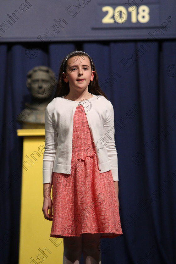 Feis25032018Sun54 
 54
Ava Barry reciting her poem
 Speech and Drama Class: 366: Solo Verse Speaking Girls 9 Years and Under Section 5 Feis Maitiú 92nd Festival held in Fr. Mathew Hall. EEjob 25/03/2018 Picture: Gerard Bonus