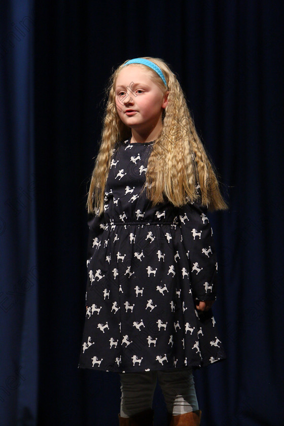 Feis24022018Sat46 
 46
Olivia Brzostek performing.
 Speech and Drama Class: 369: Solo Verse Speaking Girls 6 Years and Under Section 3 Feis Maitiú 92nd Festival held in Fr. Mathew Hall. EEjob 24/02/2018 Picture: Gerard Bonus.