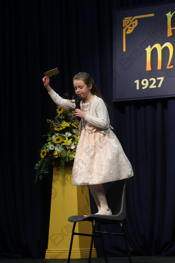 Feis20032018Tue22 
 21~22
Rocha Murphy performing as “Violet” from Charlie and the Chocolate Factory.
 Speech and Drama Class: 329: Dramatic Solo 8 Years and Under Feis Maitiú 92nd Festival held in Fr. Mathew Hall. EEjob 20/03/2018 Picture: Gerard Bonus