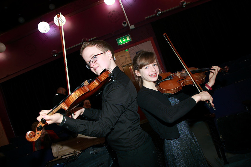 Feis01022018Thu06 
 6
Duo siblings Cillian Ó Cathasaigh and Niamh Ní Cathasaigh from Farran.
 Instrumental Music Class: 267: Duo Classes and Chamber Music Junior Feis Maitiú 92nd Festival held in Fr. Matthew Hall. EEjob 01/02/2018 Picture: Gerard Bonus.