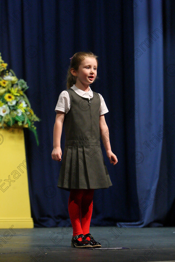 Feis21032018Wed49 
 49
Lily O’Donovan from Silversprings giving a Commended performance.
 Labhairt na Filíocht agus Míreanna Drámaíochta Class: 518: Bhéarslabhairt 5 Bliana D’Aois Nó Faoina Feis Maitiú 92nd Festival held in Fr. Mathew Hall. EEjob 21/03/2018 Picture: Gerard Bonus.