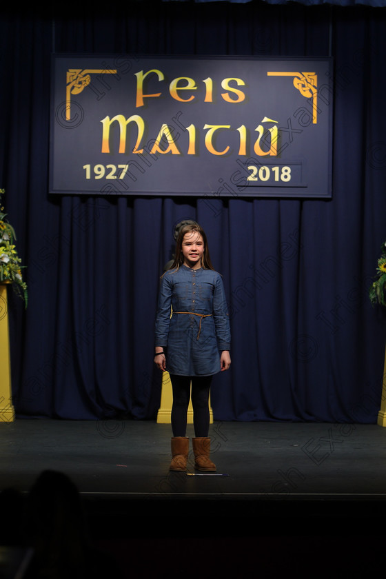 Feis12032018Mon37 
 37
Roscha Grant reciting her poem
 Speech and Drama Class: 365: Solo Verse Speaking Girls 10 Years and Under Section 4 Feis Maitiú 92nd Festival held in Fr. Mathew Hall. EEjob 12/03/2018 Picture: Gerard Bonus