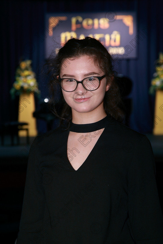 Feis31012018Wed18 
 18
Silver Medallist Anna Morrissey from Liamlara in Piano Duet Class: 152 Piano Sigh reading 16 years and under.
 Feis Maitiú 92nd Festival held in Fr. Matthew Hall. EEjob 31/01/2018 Picture: Gerard Bonus