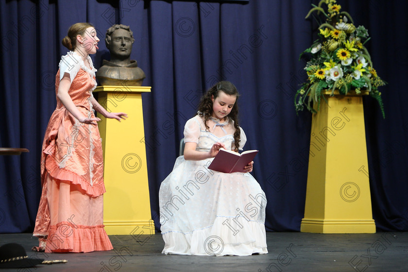 Feis22022018Thu53 
 53~55
Leah Murphy and Lily Costello performing a scene from “Little Women”
 Speech and Drama Classes: 310: “The Peg Hallahan Perpetual Trophy” Dramatic Duo 14 Years and Under Feis Maitiú 92nd Festival held in Fr. Mathew Hall. EEjob 22/02/2018 Picture: Gerard Bonus.