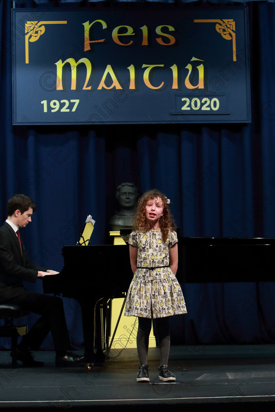 Feis07022020Fri14 
 14
Ailbhe McCarthy from Cloyne performing.

Class:54: Vocal Girls Solo Singing 11 Years and Under

Feis20: Feis Maitiú festival held in Father Mathew Hall: EEjob: 07/02/2020: Picture: Ger Bonus.