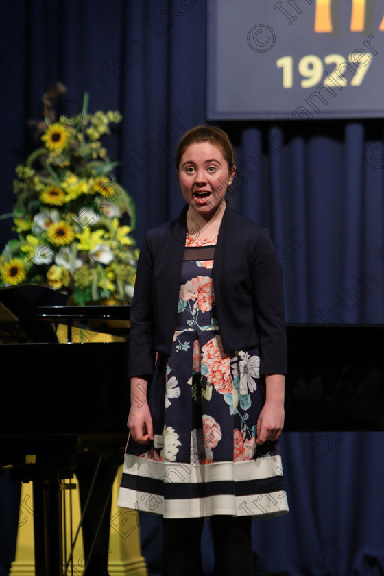 Feis05032018Mon30 
 30
Colleen O’Sullivan performing
 Singing and School Choirs Class: 53: Girls Solo Singing 13 Years and Under –Section 2 Feis Maitiú 92nd Festival held in Fr. Mathew Hall. EEjob 05/03/2018 Picture: Gerard Bonus.