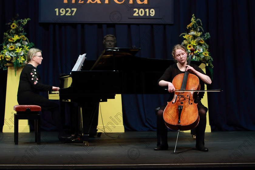 Feis0602109Wed33 
 33~34
Catherine Cotter from Mullingar playing Shostakovich Cello Concerto No.1 orchestra provided by Marie Terese Cotter.

Class: 246: Violoncello Concerto One Movement from a Concerto.

Feis Maitiú 93rd Festival held in Fr. Matthew Hall. EEjob 06/02/2019. Picture: Gerard Bonus