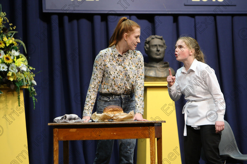 Feis22022018Thu57 
 56~57
Vivienne Gleeson and Eilbhe McManamy performing a scene from “Bad Girls”.
 Speech and Drama Classes: 310: “The Peg Hallahan Perpetual Trophy” Dramatic Duo 14 Years and Under Feis Maitiú 92nd Festival held in Fr. Mathew Hall. EEjob 22/02/2018 Picture: Gerard Bonus.