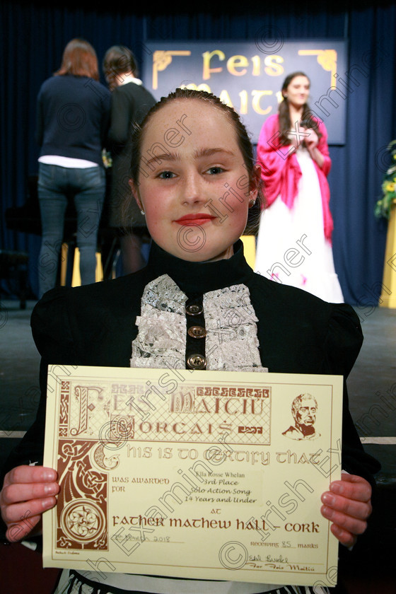 Feis07032018Wed45 
 45
Joint 3rd place Ella Rose Whelan from Mitchelstown for her performance of “Brimstone and Treacle”.
 Singing and School Choirs Class: 112: “The C.A.D.A. Perpetual Trophy” Solo Action Song 14 Years and Under Section 1 Feis Maitiú 92nd Festival held in Fr. Mathew Hall. EEjob 06/03/2018 Picture: Gerard Bonus.