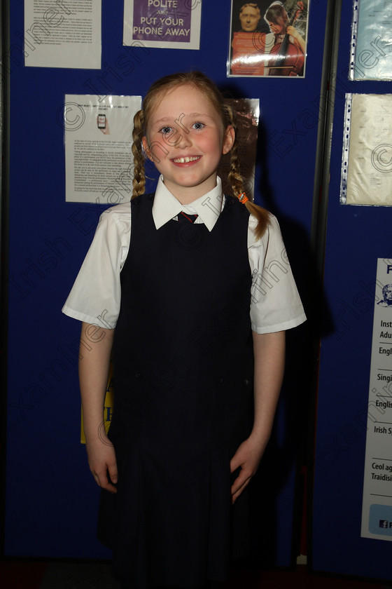 Feis16032018Fri36 
 36
Performer Ella McCarthy from Bandon.
 Speech and Drama Class: 328: “The Fr. Nessan Shaw Memorial Perpetual Cup” Dramatic Solo 10 Years and Under Section 3 Feis Maitiú 92nd Festival held in Fr. Mathew Hall. EEjob 16/03/2018 Picture: Gerard Bonus.