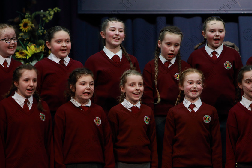 Feis28022019Thu43 
 42~44
Gaelscoil Uí Eigeartaigh Cobh singing “Noreen Bán”.

Class: 85: The Soroptimist International (Cork) Perpetual Trophy and Bursary”
Bursary Value €130 Unison or Part Choirs 13 Years and Under Two contrasting folk songs.

Feis Maitiú 93rd Festival held in Fr. Mathew Hall. EEjob 28/02/2019. Picture: Gerard Bonus