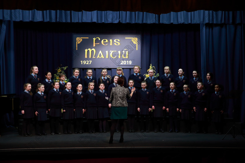 Feis28022019Thu38 
 38~39
Scoil Aiseiri Chríost Farranree singing “The Last Rose Of Summer” and “Minstrel Boy”.

Class: 85: The Soroptimist International (Cork) Perpetual Trophy and Bursary”
Bursary Value €130 Unison or Part Choirs 13 Years and Under Two contrasting folk songs.

Feis Maitiú 93rd Festival held in Fr. Mathew Hall. EEjob 28/02/2019. Picture: Gerard Bonus