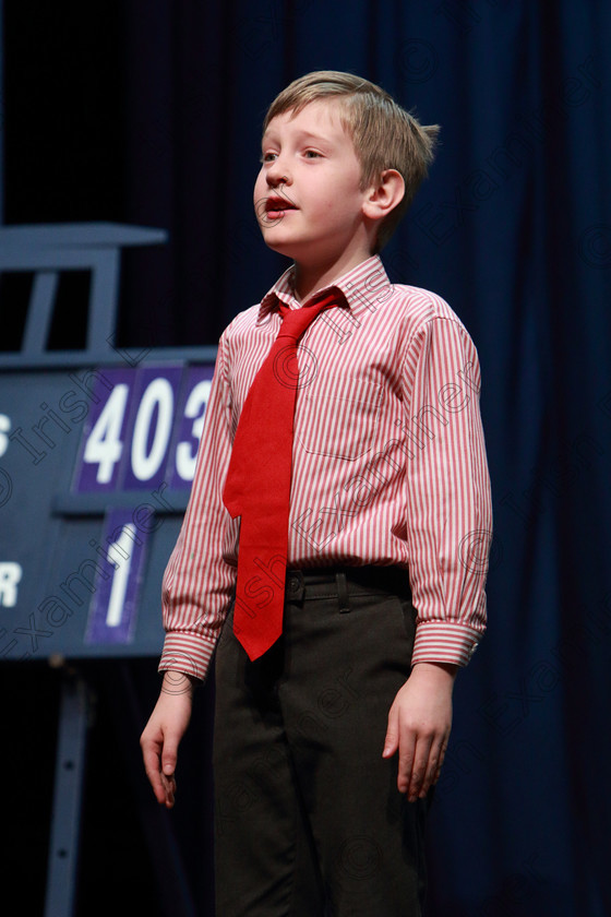 Feis10032020Tues01 
 1
Bronze Medallist; Ronan O’Riordan from Ballincollig performing My Brother Sammy.

Class:403: Own Choice Verse Speaking 9 Years and Under

Feis20: Feis Maitiú festival held in Father Mathew Hall: EEjob: 10/03/2020: Picture: Ger Bonus.