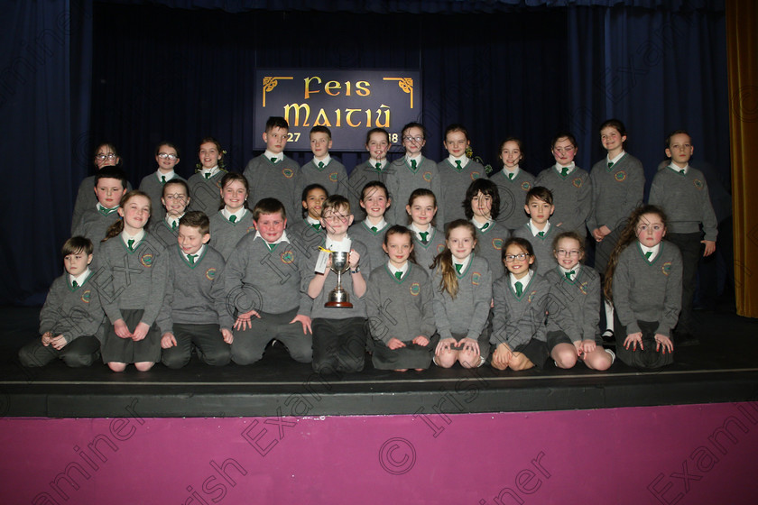 Feis23022018Fri56 
 56~60
Cup Winners An Teaghlaigh Ballyphehane.
 Speech and Drama Class: 476: “The Peg O’Mahony Memorial Perpetual Cup” Choral Speaking 4th Class Feis Maitiú 92nd Festival held in Fr. Mathew Hall. EEjob 23/02/2018 Picture: Gerard Bonus.