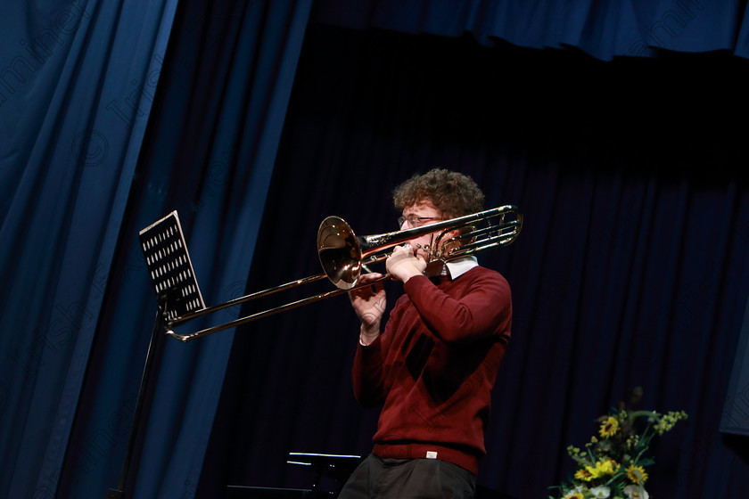 Feis13022019Wed38 
 38~39
Ross McDonnell from Dublin giving a Bronze Medal performance of Marceau Symphonic.

Class: 202: “The Frank Lacey Memorial Perpetual Shield” Senior Brass Programme not to exceed 12 minutes.

Feis Maitiú 93rd Festival held in Fr. Mathew Hall. EEjob 13/02/2019. Picture: Gerard Bonus