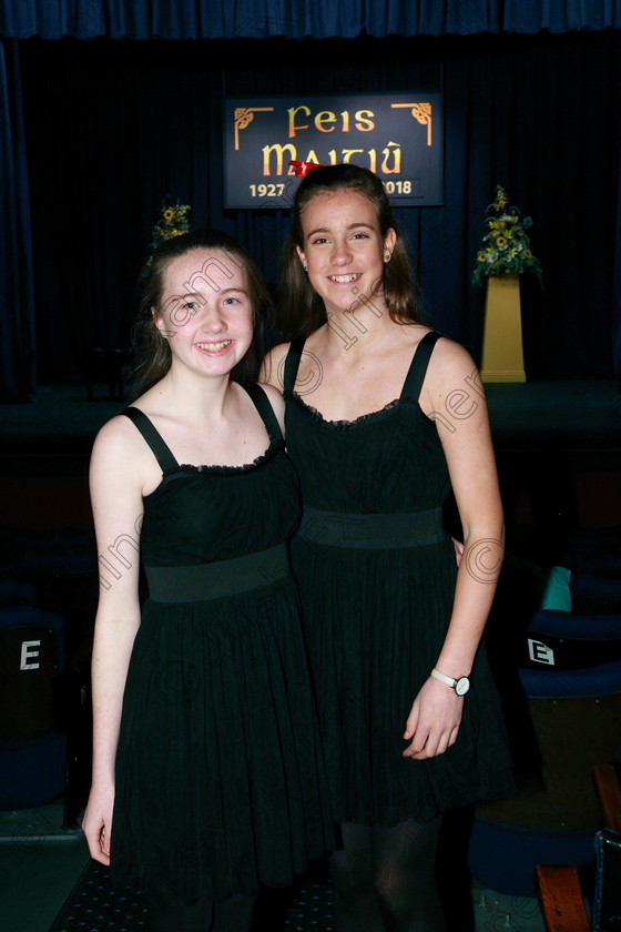 Feis05032018Mon06 
 6
Duo Kate Tompkins and Siri Forde from Bishopstown.
 Singing and School Choirs Class: 93: Vocal Duets 13 Years and Under Feis Maitiú 92nd Festival held in Fr. Mathew Hall. EEjob 05/03/2018 Picture: Gerard Bonus.