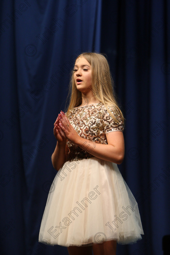 Feis07032018Wed22 
 22
Francesca Lewis performing “Think of Me” from Phantom of the Opera.
 Singing and School Choirs Class: 112: “The C.A.D.A. Perpetual Trophy” Solo Action Song 14 Years and Under Section 1 Feis Maitiú 92nd Festival held in Fr. Mathew Hall. EEjob 06/03/2018 Picture: Gerard Bonus.