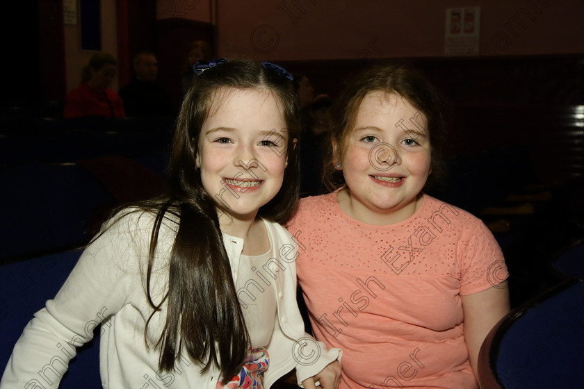 Feis27032018Tue05 
 5
Performers Leah Sweeney and Corinne Curtis from the City Centre.
 Singing Class: 55: Girls Solo Singing 9 Years and Under Feis Maitiú 92nd Festival held in Fr. Mathew Hall. EEjob 27/03/2018 Picture: Gerard Bonus