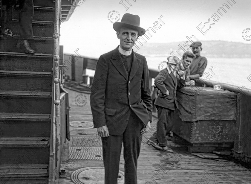 1264763 1264763 
 Famous American writer Father Leonard Feeney arriving at Cobh on the White Star liner 'Albartic' 10/9/1929 Ref. 409A old black and white authors