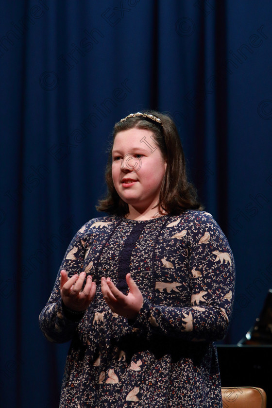 Feis10022020Mon36 
 36
Cait Walsh from Kilbritain singing My Favourite Things.

Class:114: “The Henry O’Callaghan Memorial Perpetual Cup” Solo Action Song 10 Years and Under

Feis20: Feis Maitiú festival held in Father Mathew Hall: EEjob: 10/02/2020: Picture: Ger Bonus.