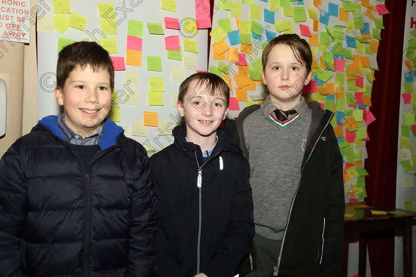 Feis15032018Thu08 
 8
Performers Liam Healy, Seamus Coughlan and Ronan McCarthy from Mallow, Killavullen and Bishopstown.
 Speech and Drama Class: 378: Solo Verse Speaking Boys 11 Years and Under Section 2 Feis Maitiú 92nd Festival held in Fr. Mathew Hall. EEjob 15/03/2018 Picture: Gerard Bonus.