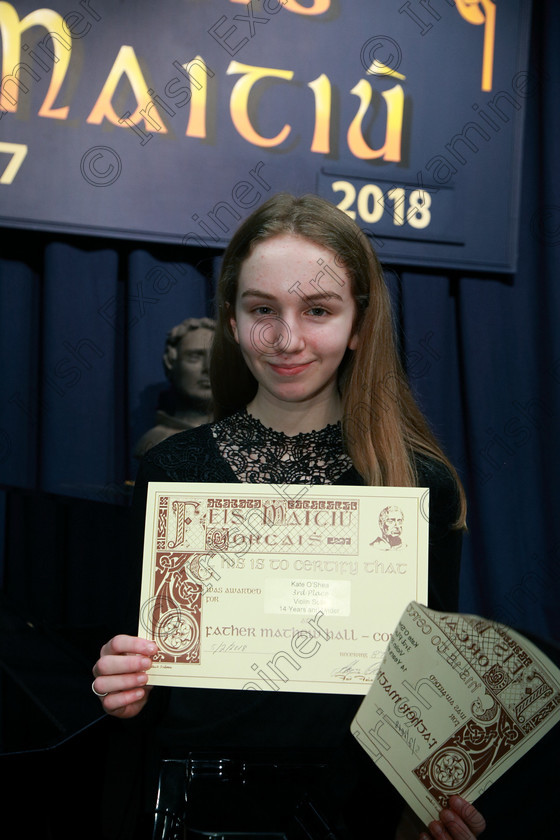 Feis05022018Mon16 
 16
Joint 3rd place Kate O’Shea from Ballincollig.
 Instrumental Music Class: 239: Violin Solo14 Years and Under Feis Maitiú 92nd Festival held in Fr. Matthew Hall. EEjob 05/02/2018 Picture: Gerard Bonus.