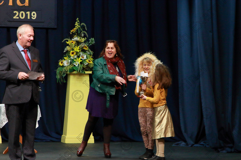 Feis12022019Tue25 
 25
Stagehand Harry Ormond announces the winner and Pam Golden presents her Cup to Mike Joe and Ellen Foley from Timoleague NS.

Class: 104: “The Pam Golden Perpetual Cup” Group Action Songs -Primary Schools Programme not to exceed 8 minutes.

Feis Maitiú 93rd Festival held in Fr. Mathew Hall. EEjob 12/02/2019. Picture: Gerard Bonus