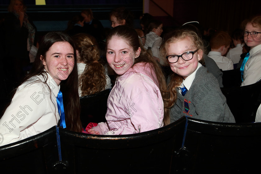 Feis26022020Wed09 
 9
Alisa Moore, Caoimhe Le Fondre and Amy Cotter from Castlemartyr Children’s Choir.

Class:84: “The Sr. M. Benedicta Memorial Perpetual Cup” Primary School Unison Choirs

Feis20: Feis Maitiú festival held in Father Mathew Hall: EEjob: 26/02/2020: Picture: Ger Bonus.