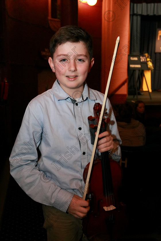 Feis29012018Mon24 
 24
Colm O’Donoghue from Aghada.
 EEjob 29/01/2018 
Feis Maitiú 92nd Festival held in Fr. Matthew Hall 
Picture: Gerard Bonus

Instrumental Music
Class 241 Violin Solo 10 years and Under