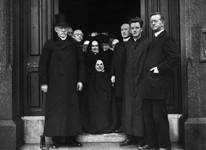 849174 849174 
 For 'READY FOR TARK'
Jubilee of Sister Bernard at Little Sisters of the Poor, Clifton, Montenette in March 1929. Bishop Daniel Cohalan on left Ref. 464A Old black and white religious nuns convents