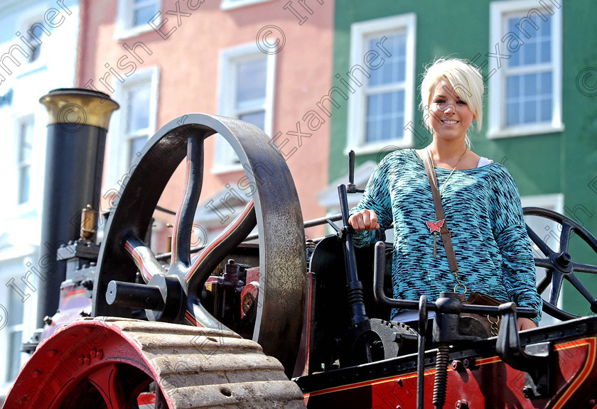 DENIS cobh 9250692 
 IE LIVE NEWS 14/4/12 ... 
Anna Whealey, Fermoy, on a 1914 Compound Marshall steam engine owned by Kevin and Leigh Foley, Killeagh, in Cobh for the Titanic 100th anniversary commemoration events.
Picture Denis Minihane.