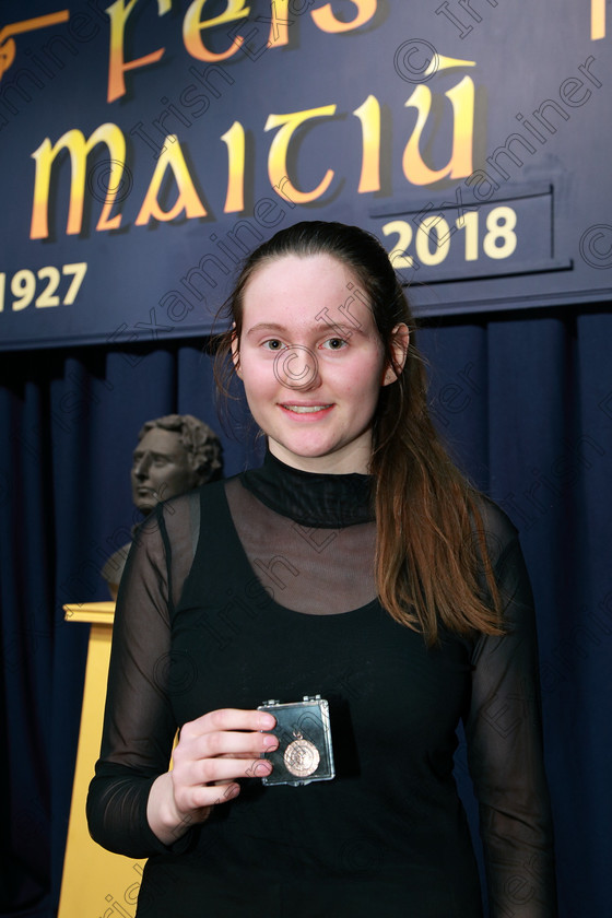 Feis09022018Fri25 
 25
Bronze Medallist Róisín Hynes McLaughlin from Wellington Road.
 Instrumental Music Class: 212: Woodwind Solo16 Years and Under Feis Maitiú 92nd Festival held in Fr. Mathew Hall. EEjob 09/02/2018 Picture: Gerard Bonus.