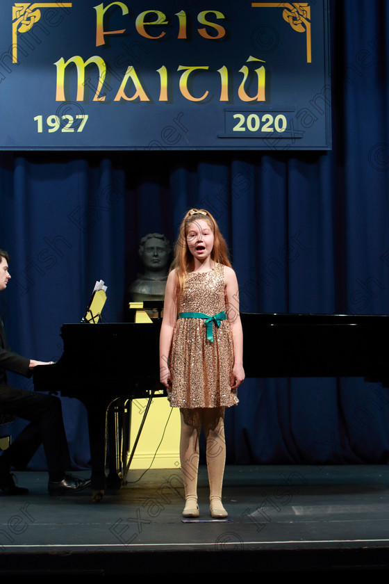 Feis07022020Fri01 
 1
Jasmine Riordan from Glanmire performing.

Class:54: Vocal Girls Solo Singing 11 Years and Under

Feis20: Feis Maitiú festival held in Father Mathew Hall: EEjob: 07/02/2020: Picture: Ger Bonus.