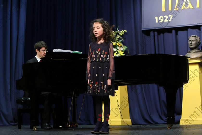 Feis27032018Tue36 
 35~36
Brooke McCarthy singing backed by Accompanist Michael Young.
 Singing Class: 56: 7 Years and Under Crawley The Penguin Dance Feis Maitiú 92nd Festival held in Fr. Mathew Hall. EEjob 27/03/2018 Picture: Gerard Bonus