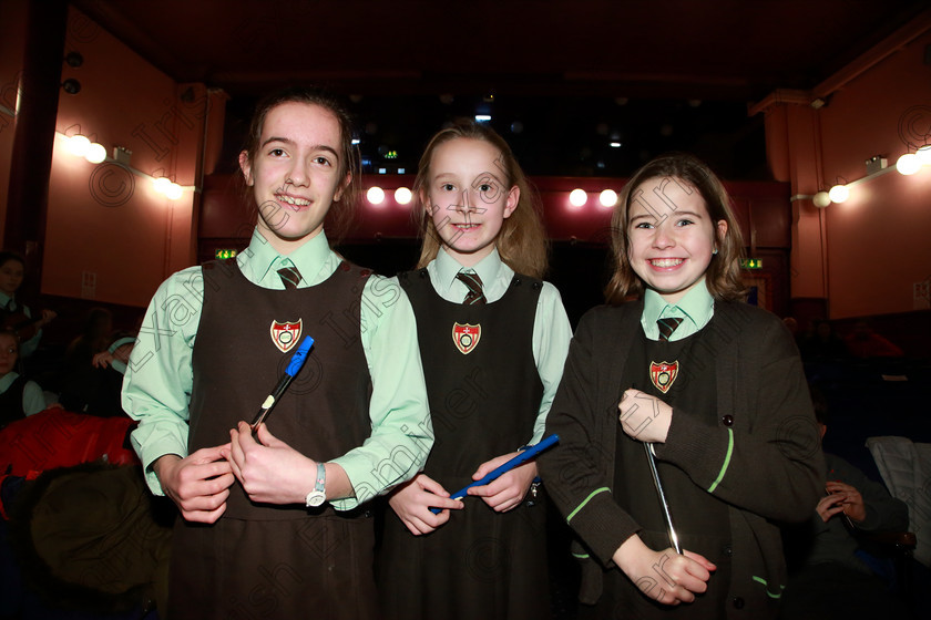 Feis28022020Fri21 
 21
Ailbhe Desmond, Róisín O’Carroll and Eve Courtney St Catherine’s Model Farm Road.

Class:284: “The Father Mathew Street Perpetual Trophy” Primary School Bands –Mixed Instruments

Feis20: Feis Maitiú festival held in Father Mathew Hall: EEjob: 28/02/2020: Picture: Ger Bonus.