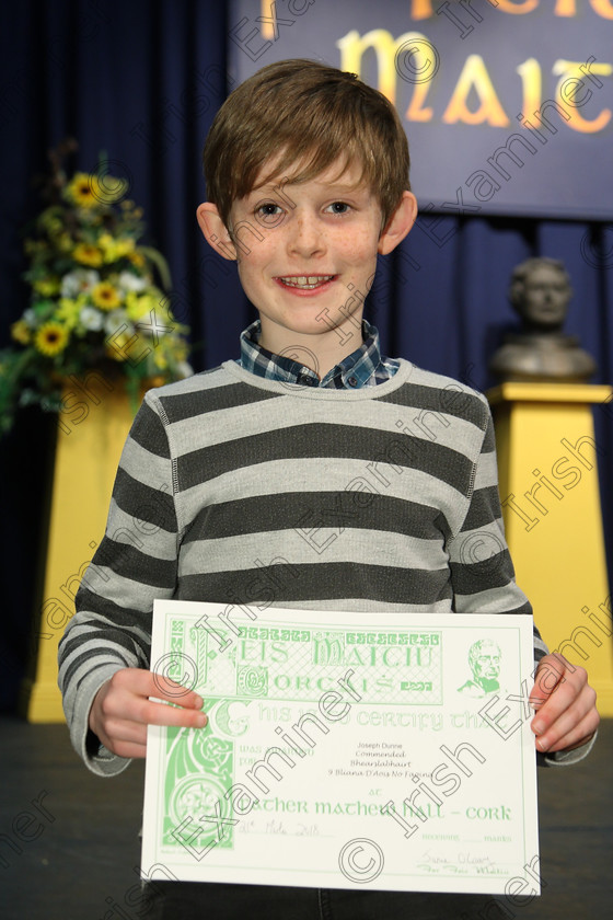 Feis21032018Wed14 
 14
Commended Joe Dunne from Glanmire.
 Labhairt na Filíocht agus Míreanna Drámaíochta Class: 516: Bhéarslabhairt 9 Bliana D’Aois Nó Faoina Roinn 1 Feis Maitiú 92nd Festival held in Fr. Mathew Hall. EEjob 21/03/2018 Picture: Gerard Bonus