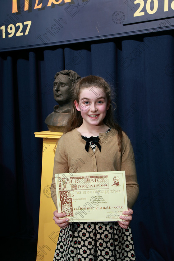 Feis21022018Wed57 
 57
Joint 3rd place Mia Jones from Kilworth.
 Speech and Drama Class: 327: “The Hartland Memorial Perpetual Trophy” Dramatic Solo12 years and under section 3 Feis Maitiú 92nd Festival held in Fr. Mathew Hall, EEjob 21/02/2018 Picture: Gerard Bonus.