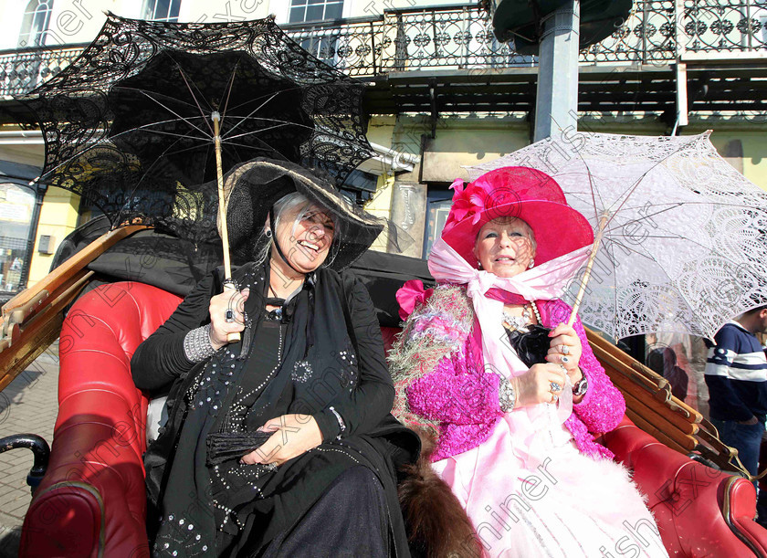 JH Cobh Car Show 05 
 ECHO NEWS: 14/04/2012; Stella Perks and Sal Tivy Perks, both from Youghal, getting into the spirit of things at a special veteran Vintage and Classic Car show and run in Cobh during commemorations to mark the 100th anniversary of the sinking of RMS Titanic. Picture; John Hennessy (Further Info, Dick O'Brien, Cobh Classic Car Club, 086 1255709)