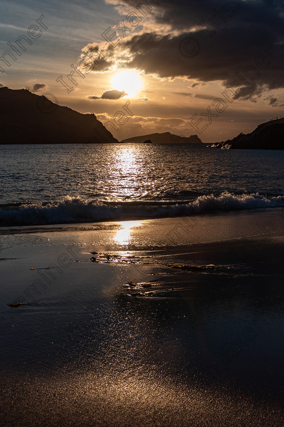 An Fear Marbh - sunset at Clogher Beach Dingle Co Kerry - portrait-9237 
 "An Fear Marbh" aka "The Sleeping Giant" aka "An Tuaisceart" at sunset in October 2020.Photo taken at Clogher beach by Noel O Neill 
 Keywords: An Fear Marbh, Clogher, beach, long exposure, sunset