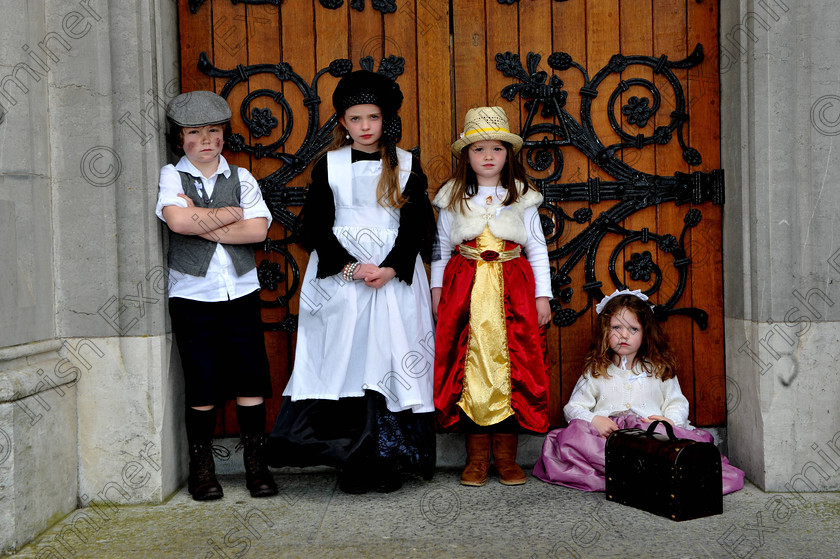 Ex dan rms 2 
 Irish Examiner Picture 15-04-2012
The Histon Family of Luke, Abbie, Mollie and Lily in period costume who attended the R.M.S. Titanic Centenary Commemoration Service at St. Colman's Cathedral, Cobh, Co Cork. Picture Dan Linehan