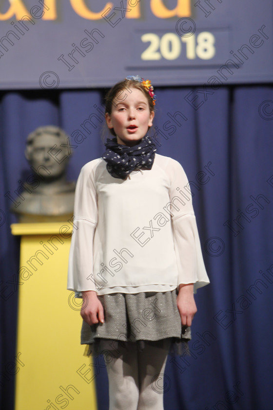 Feis25032018Sun22 
 22
Caragh Lynch reciting poem.
 Speech and Drama Class: 365: Solo Verse Speaking Girls 10 Years and Under Section 5 Feis Maitiú 92nd Festival held in Fr. Mathew Hall. EEjob 25/03/2018 Picture: Gerard Bonus