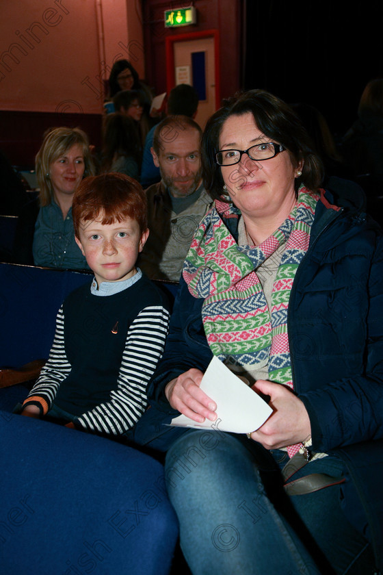 Feis24022018Sat61 
 61
Performer Jack Hennessy from Waterford with his mum Anna.
 Speech and Drama Class: 381: Solo Verse Speaking Boys 8 Years and Under Section 2 Feis Maitiú 92nd Festival held in Fr. Mathew Hall. EEjob 24/02/2018 Picture: Gerard Bonus.