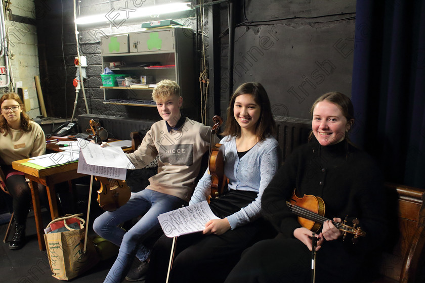 Feis01022020Sat44 
 44
Performers Conor Galvin, Aisling Martin and Sinead Fleming from Glanmire, Bishopstown and Glasheen waiting backstage to go on to perform.

Class:239: Volin Solo 14 Years and Under Schumann – Zart und mit Ausdruck No.1 from ‘Fantasiestücke’ Feis20: Feis Maitiú festival held in Fr. Mathew Hall: EEjob: 01/02/2020: Picture: Ger Bonus.