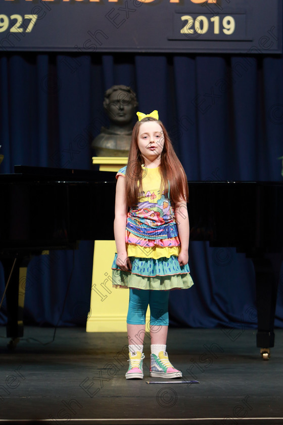 Feis26022019Tue04 
 4
Layla Rose O’Shea from Glanmire giving a Bronze Performance.

Class: 56: 7 Years and Under arr. Herbert Hughes –Little Boats (Boosey and Hawkes 20th Century Collection).

Feis Maitiú 93rd Festival held in Fr. Mathew Hall. EEjob 26/02/2019. Picture: Gerard Bonus