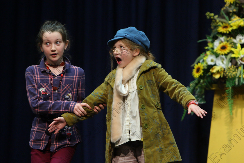 Feis24032018Sat54 
 52~54
Laura O’Mahony and Siún Sweeney performing “James and the Giant Peach”.
 Speech and Drama Class: 312: Dramatic Duo 10 Years and Under Feis Maitiú 92nd Festival held in Fr. Mathew Hall. EEjob 24/03/2018 Picture: Gerard Bonus