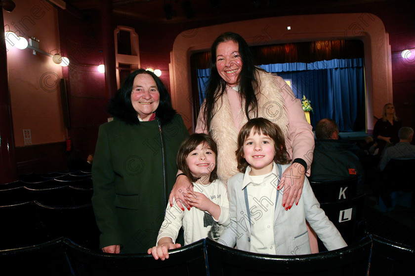 Feis11032018Sun76 
 76
Performer Reuben Crowley-Dwane from Midleton with his brother Riaan mum Rachel and Granny Ann Crowley.
 Speech and Drama Class: 382: Solo Verse Speaking Boys 7 Years and Under Section 2 Feis Maitiú 92nd Festival held in Fr. Mathew Hall. EEjob 10/03/2018 Picture: Gerard Bonus.