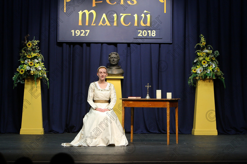 Feis16032018Fri50 
 49~51
Isobel Carey from Ballinlough performing “Anne of The One Thousand Days” in “The Lorna Daly Memorial Perpetual Cup” Dramatic Solo 18 Years and Over.
 Feis Maitiú 92nd Festival held in Fr. Mathew Hall. EEjob 16/03/2018 Picture: Gerard Bonus.