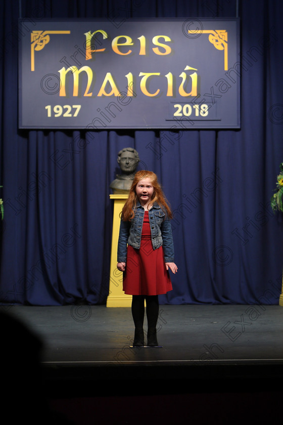 Feis12032018Mon12 
 12
Performer Dáire Power from Castletownroche reciting her poem.
 Speech and Drama Class: 365: Solo Verse Speaking Girls 10 Years and Under Section 4 Feis Maitiú 92nd Festival held in Fr. Mathew Hall. EEjob 12/03/2018 Picture: Gerard Bonus