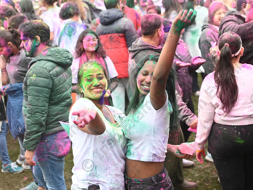 LC-more-holi-03 
 Friends Vismaya and Panchami covered in coloured paint powder at the celebrations. The Indian community in Cork celebrated the 'Holi' Festival of Colours, marking the arrival of spring and the end of winter , at Fitzgerald's Park Cork on Sunday 24th March 2024. Pic; Larry Cummins