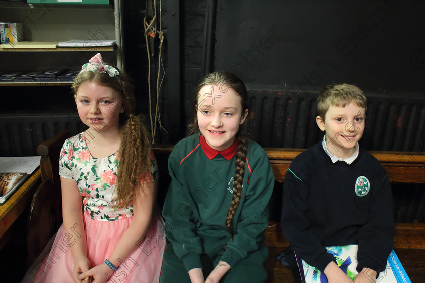 Feis05022020Wed14 
 14
Katie Duane from Ballintemple; Amy O’Leary from Mallow and Conor Sheehan from Limerick waiting backstage.

Class:186: “The Annette de Foubert Memorial Perpetual Cup” Piano Solo 11 Years and Under

Feis20: Feis Maitiú festival held in Father Mathew Hall: EEjob: 05/02/2020: Picture: Ger Bonus.